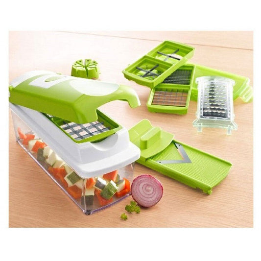 12-Piece Nicer Dicer Plus Multi-Function Kitchen Tool for Vegetables, Fruits, and Food Slicing