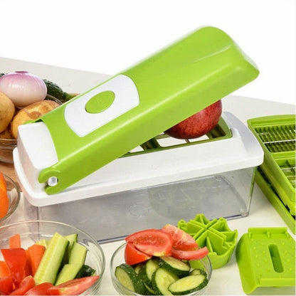 12-Piece Nicer Dicer Plus Multi-Function Kitchen Tool for Vegetables, Fruits, and Food Slicing