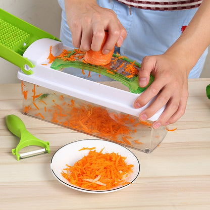 12-Piece Nicer Dicer Plus Multi-Function Kitchen Tool for Vegetables, Fruits, and Food Slicing